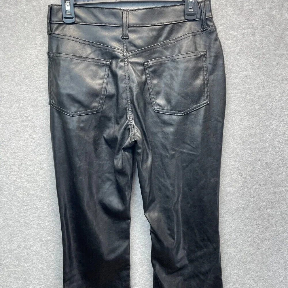 Old Navy High Rise Flare Pants Girls 18 Black Faux Leather New